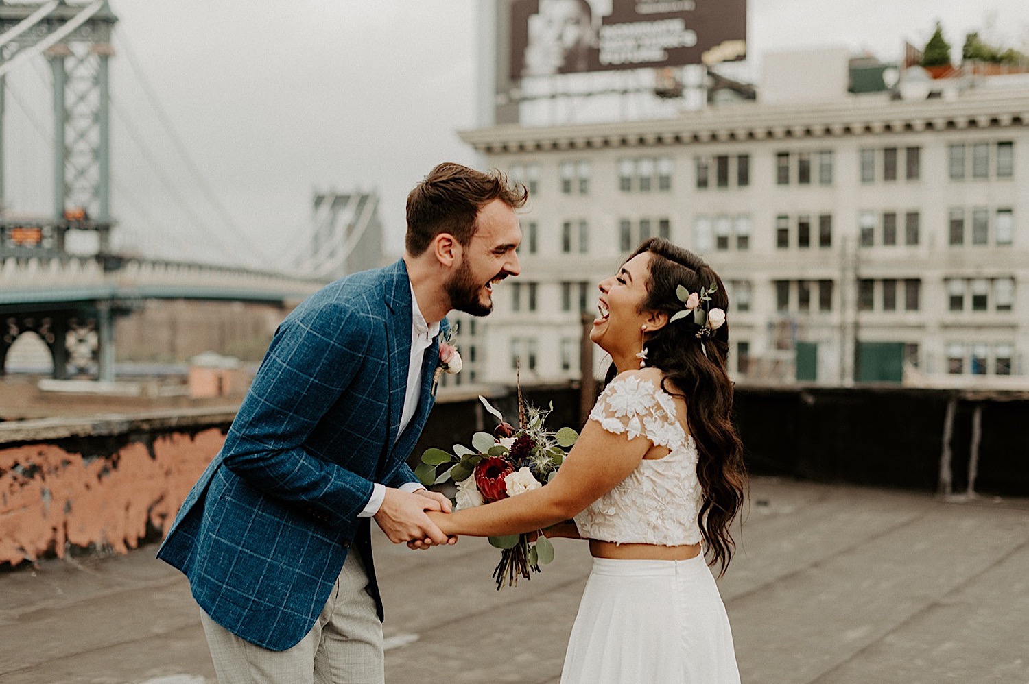 003 Brooklyn Rooftop Wedding New York Wedding Photographer Brooklyn Dumbo Elopement