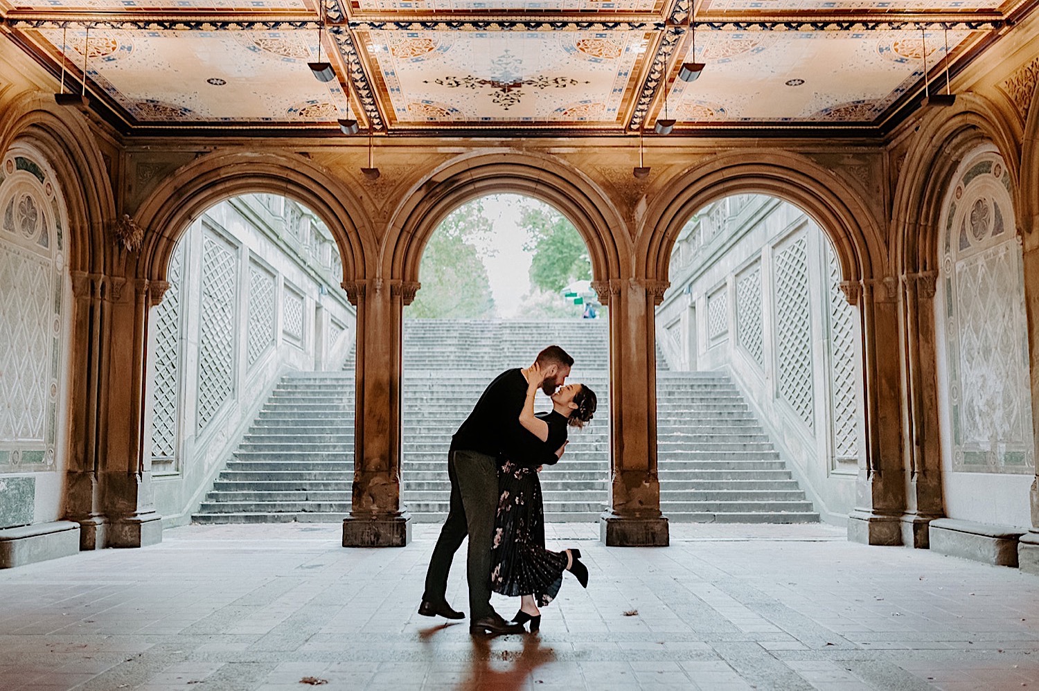 058 Central Park Enagement Photos Bethesda Terrace Engagement Photos New York Wedding Photographer