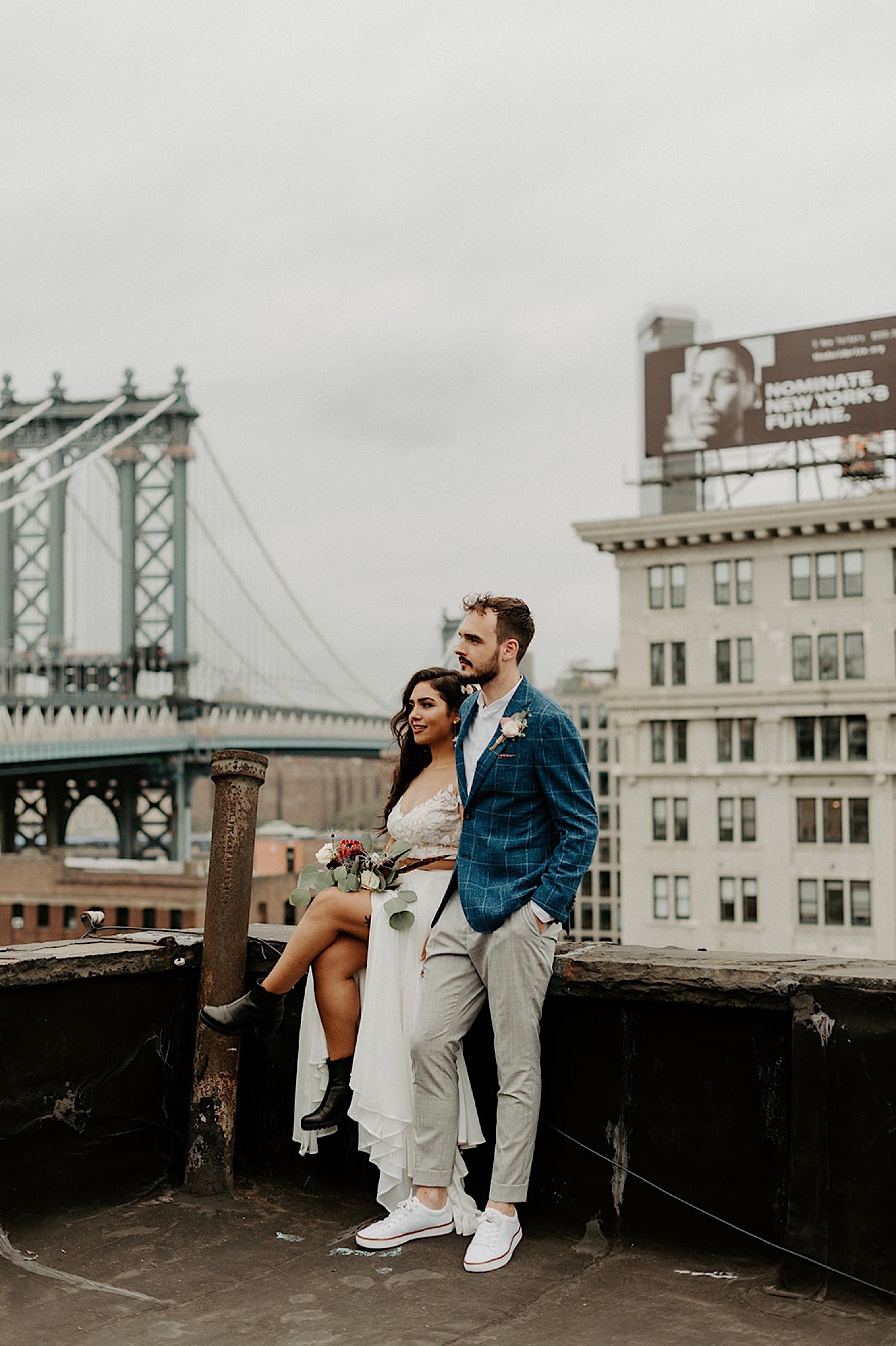 070 Brooklyn Rooftop Wedding New York Wedding Photographer Brooklyn Dumbo Elopement