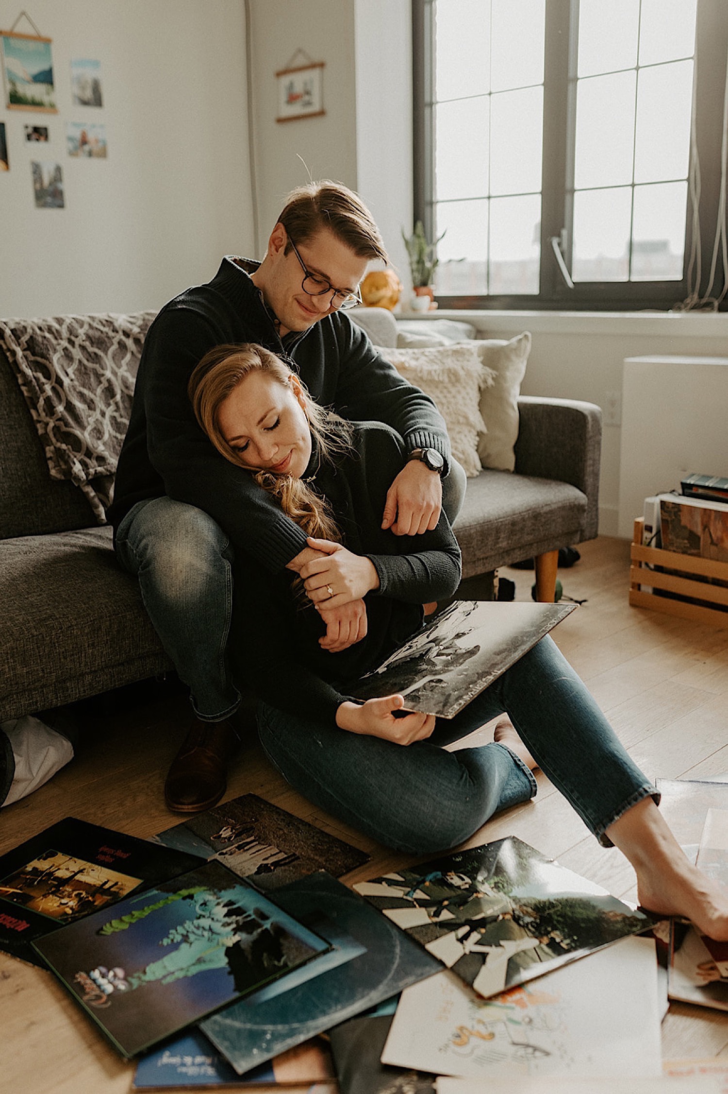 073 LIC Engagement Photos In Home Engagement Photos Brooklyn Wedding Photographer